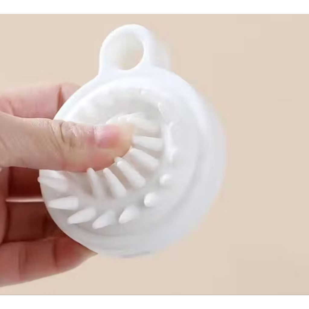 Sisir Keramas Pijat Silikon Lembut Putih