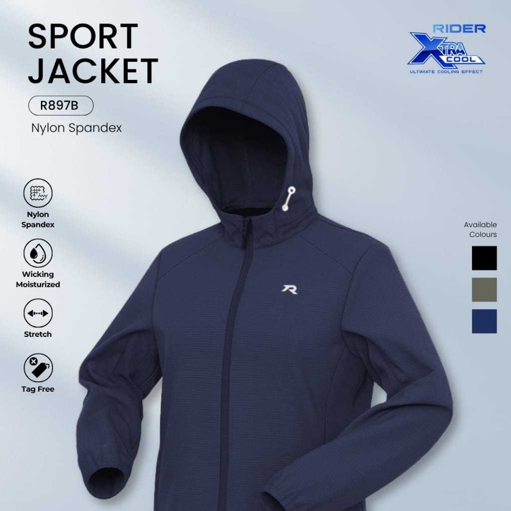 Rider Xtracool Sport Jacket - Jaket Olahraga Unisex R897B Nylon Spandex isi 1 Pcs