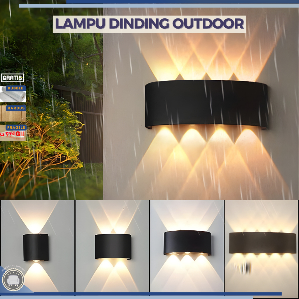 LAMPU DINDING TAMAN OUTDOOR / LAMPU HIAS TAMAN TERAS - HEMAT ENERGI DAN TAHAN AIR