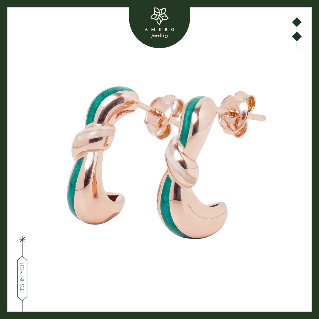 Anting Emas Rose Gold 17K Valora VE-25 Amero Jewellery