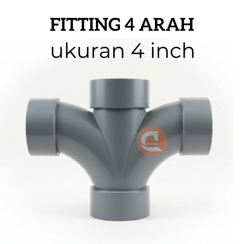 fitting sambungan pipa 4 arah aliran empat lobang pvc pipe ukuran 4 inchi