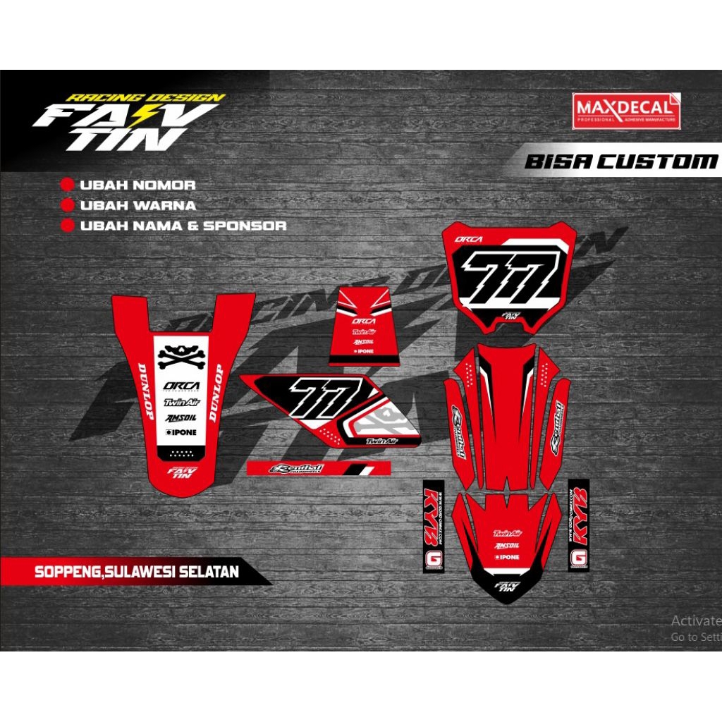 Decal Stiker Striping Motor Taksi Taksi Gabah Ojek Gabah Ojek Padi