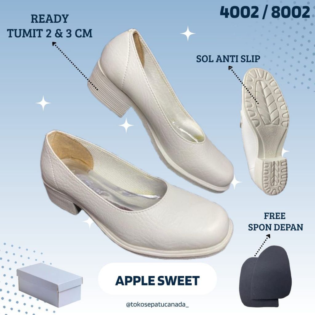 Apple sweet bs / sepatu pantofel putih wanita / sepatu pantofel perawat