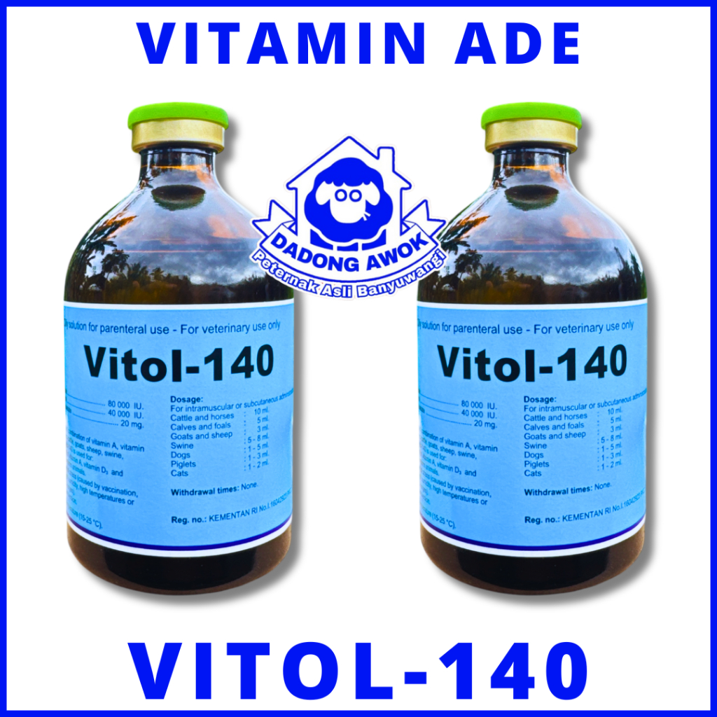Vitol 140 isi 100ml - Vitamin ADE Tambah birahi dan penguat janin Perbaiki birahi sapi kambing domba