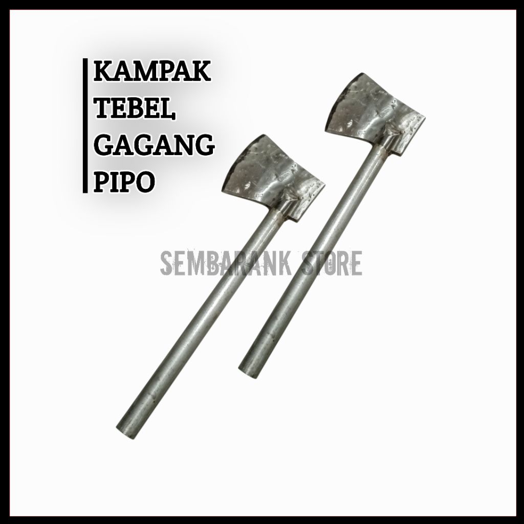 Kapak Baja Tebal Gagang Pipa Besi Mini Alat Potong Kayu Daging Multifungsi