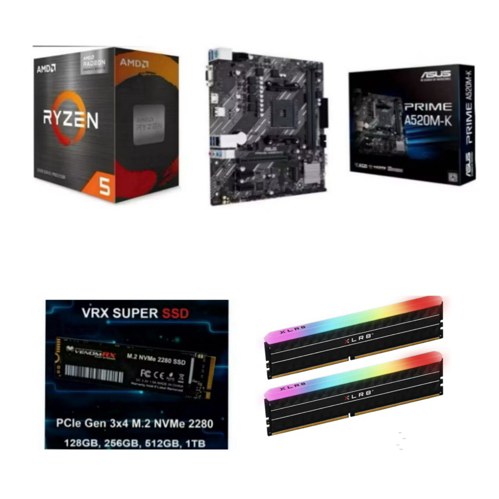 Paket Processor AMD Ryzen 5 5600 / 5600GT Box RAM DDR4 16GB Gaming RGB