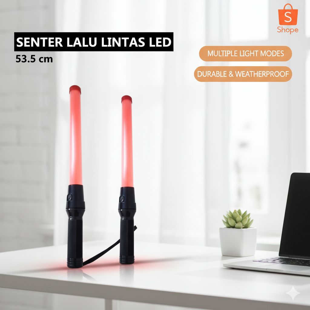 Besar 54Cm Lampu Tongkat Parkir Lalu Lintas Merah / Lampu Senter Satpam Polisi
