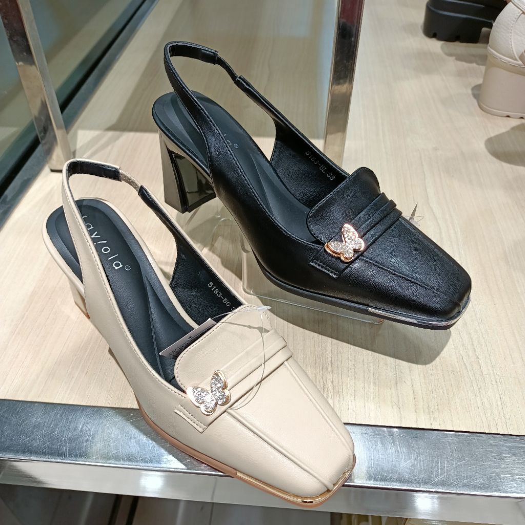 sepatu sandal wanita sling back heels 8cm LAVIOLA ori
