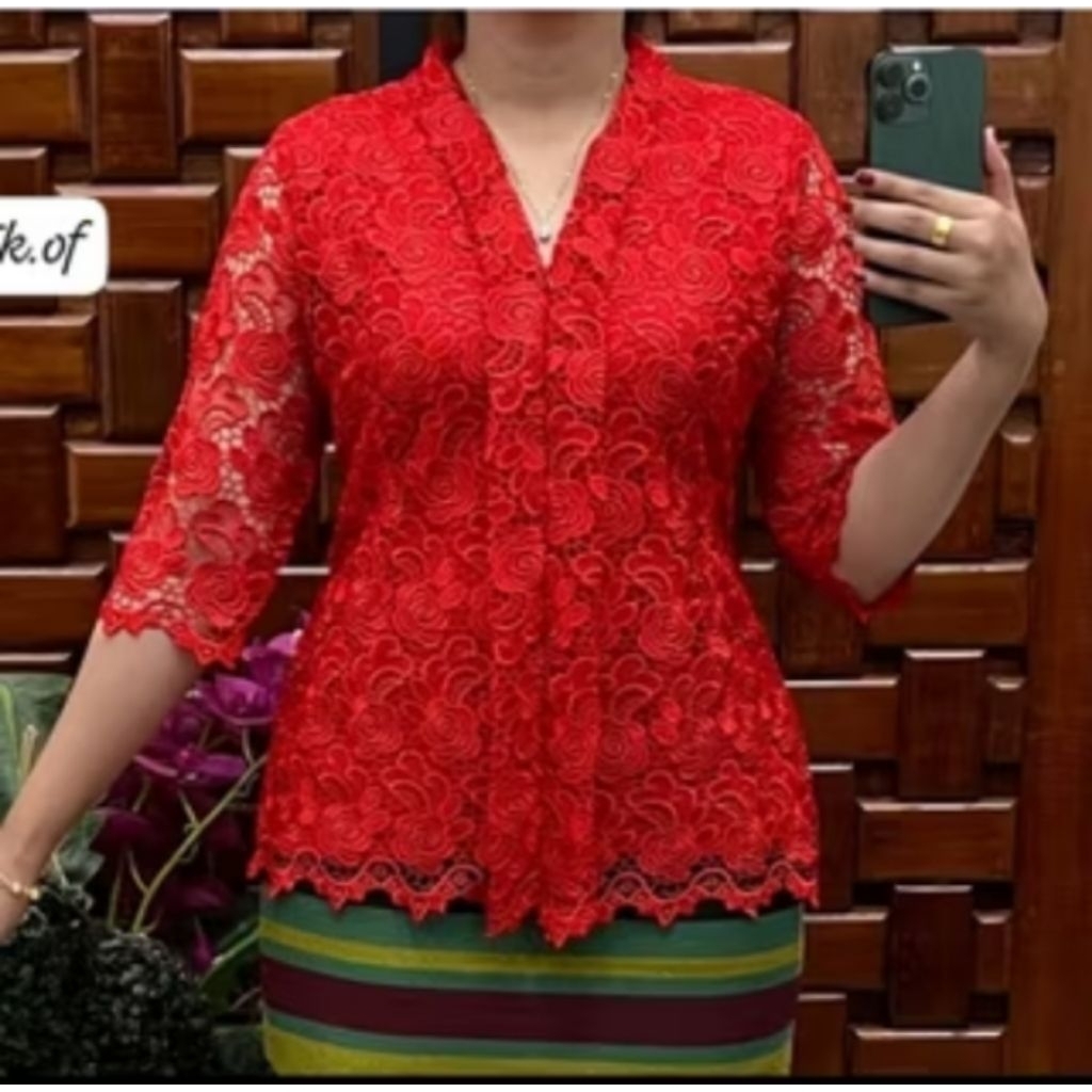 Atasan Blus Brokat Hoki Premium