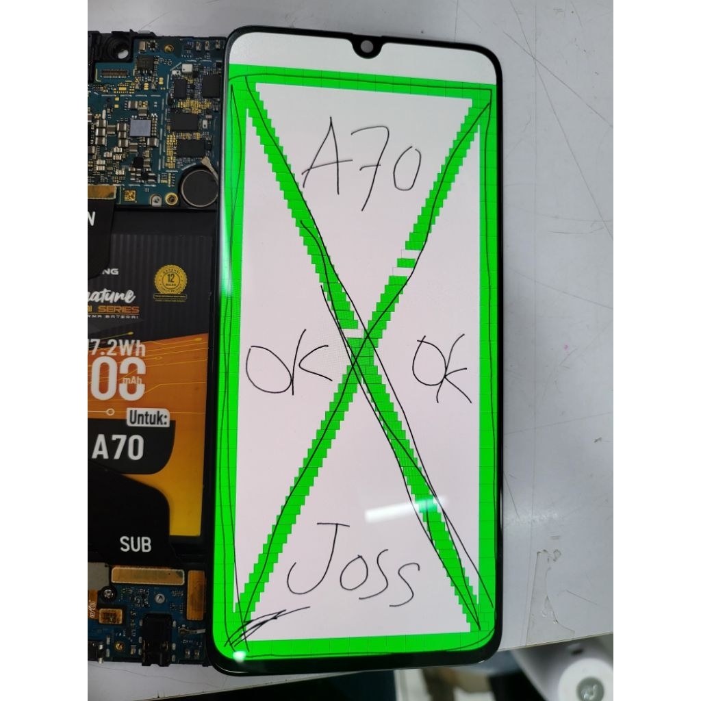 lcd samsung a70 original cabutan