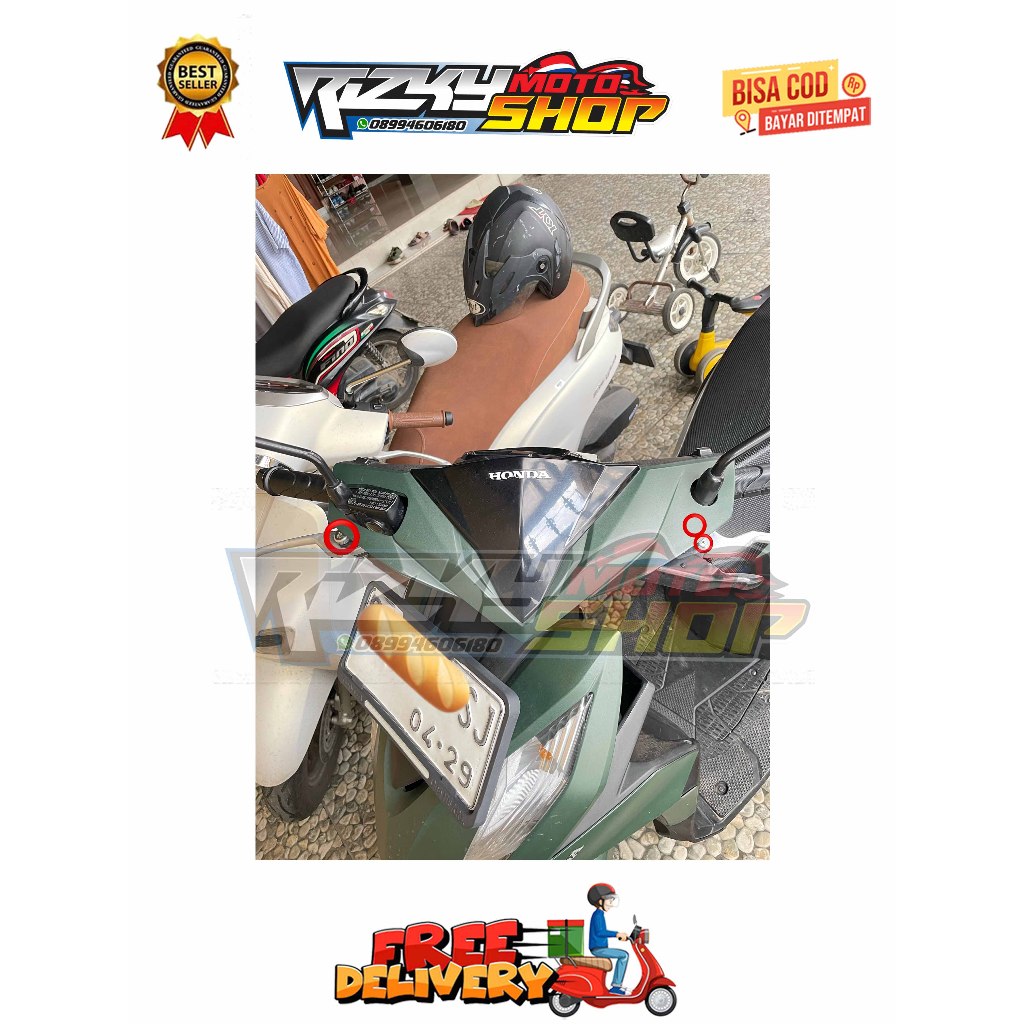 BAUT HANDLE KANAN KIRI ( 3 BAUT + 1 MUR ) GENIO BEAT DELUXE SCOOPY STREET NEW PRESTIGE TAHUN 2018 - 