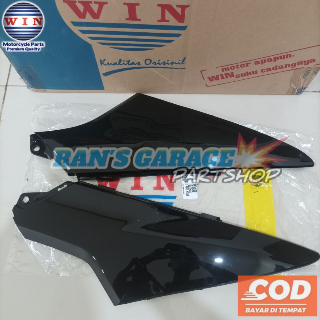 WIN SAMBUNGAN COVER BODI HONDA SUPRA X 125 LAMA OLD BATMAN KARBU WARNA HITAM COVER BODY KECIL SUPRA 