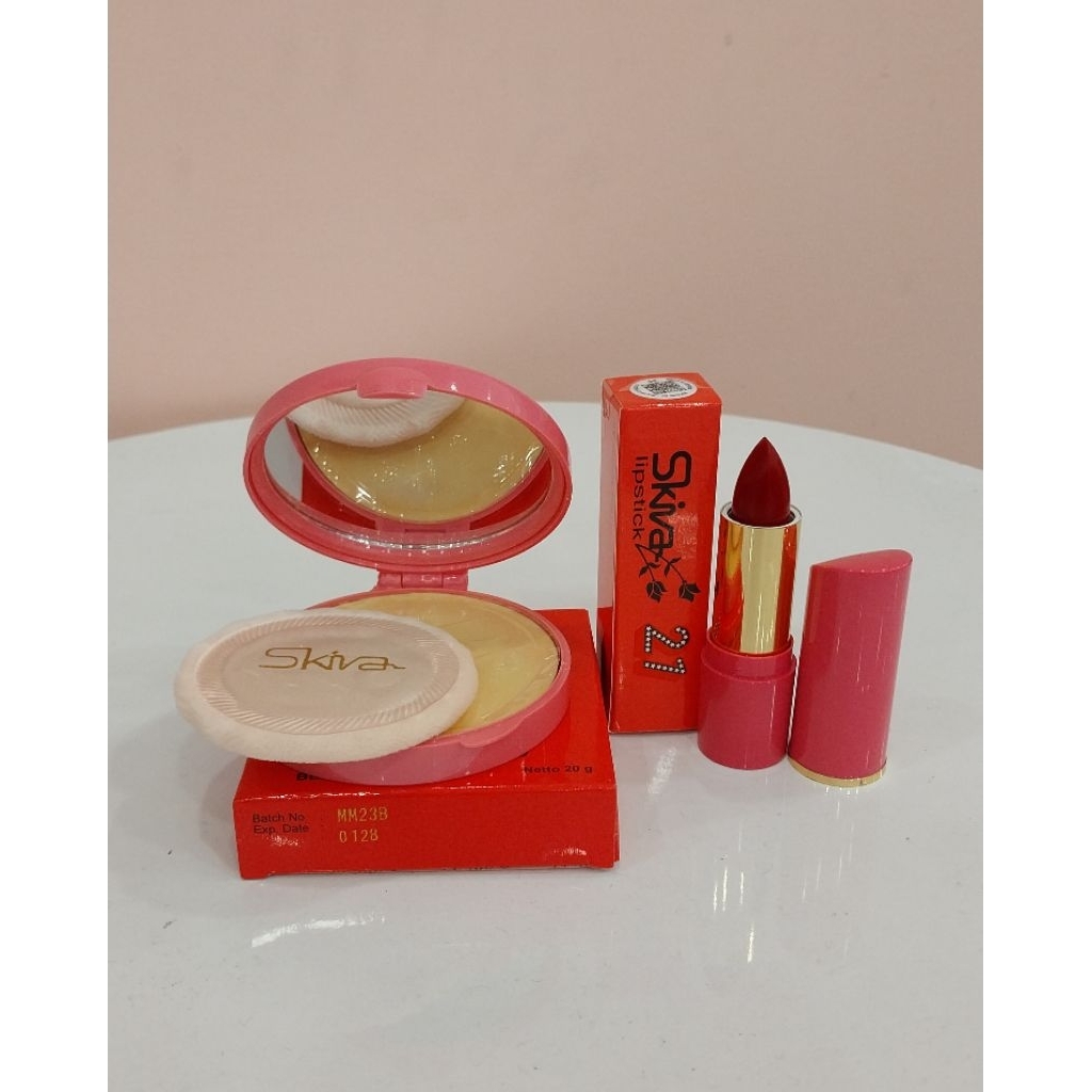 PAKET SKIVA/SKIVA BEAUTY POWDER/SKIVA LIPSTIK