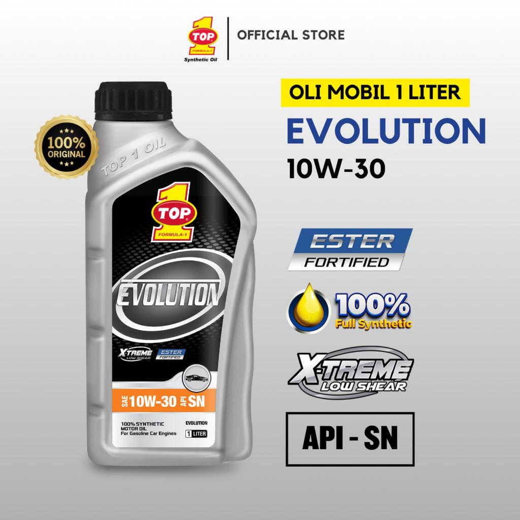 OLI OIL MESIN MOTOR TOP1 TOP 1 EVOLUTION ESTER SAE 10W30 1L R25 R15 VIXION MX FU ORIGINAL 100% FULL 