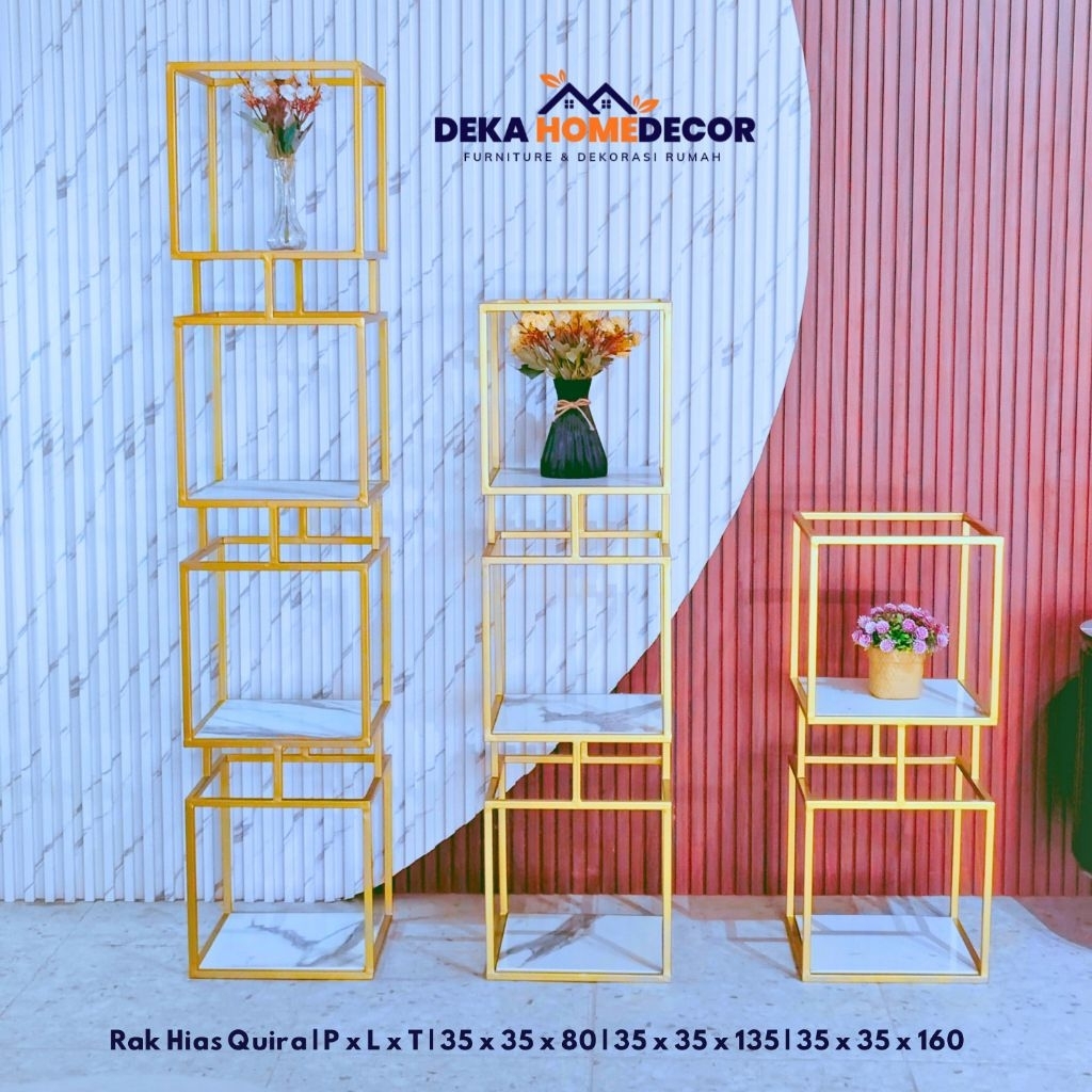Rak Sudut Ruang Tamu QUIRA / Rak Besi Minimalis / Rak Sudut Sofa / Rak Pajangan Aesthetic / Rak Kota