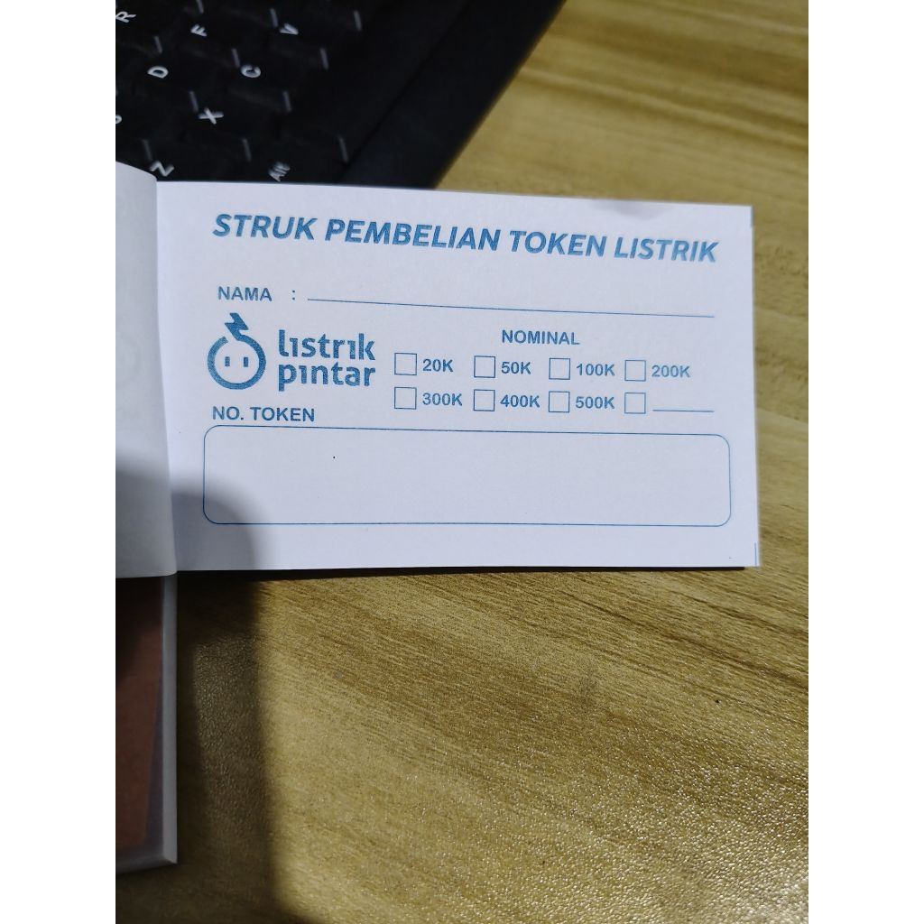 STRUK TOKEN LISTRIK/nota struk token listrik