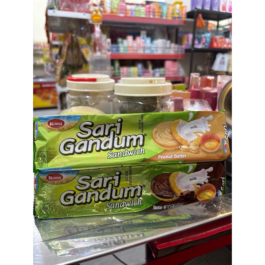 Roma Sari Gandum Biskuit Susu Cokelat/peanut 115 gr