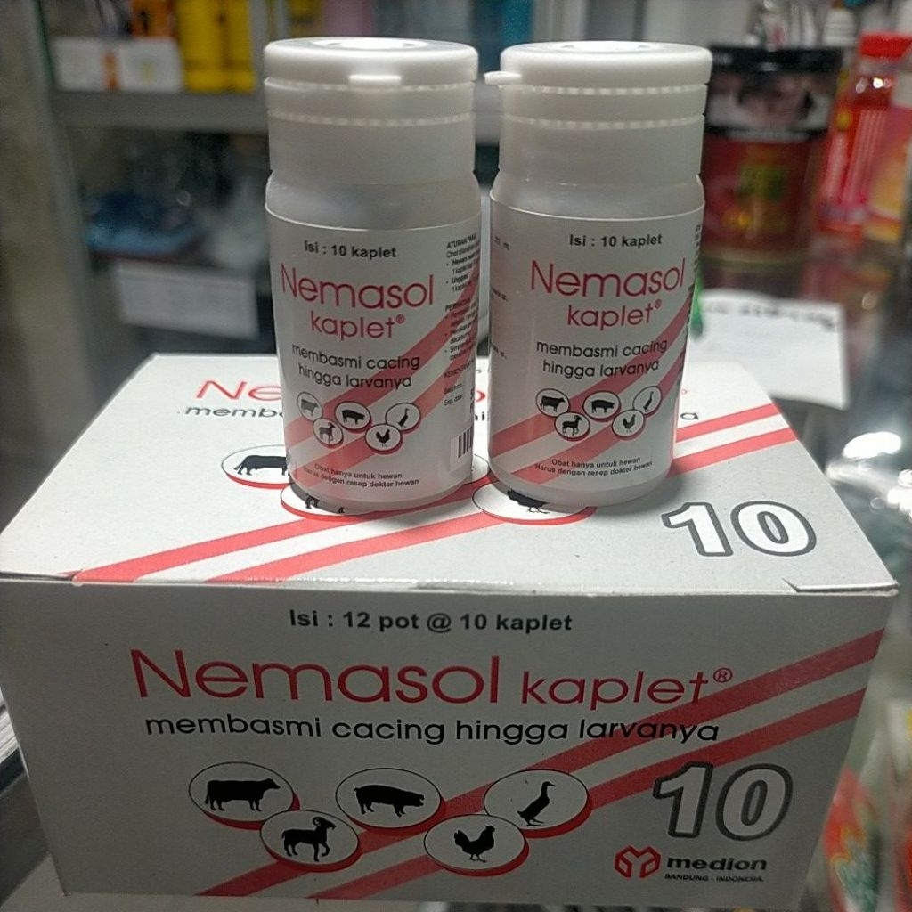 Nemasol obat cacing kaplet (1 btl 10 kaplet)