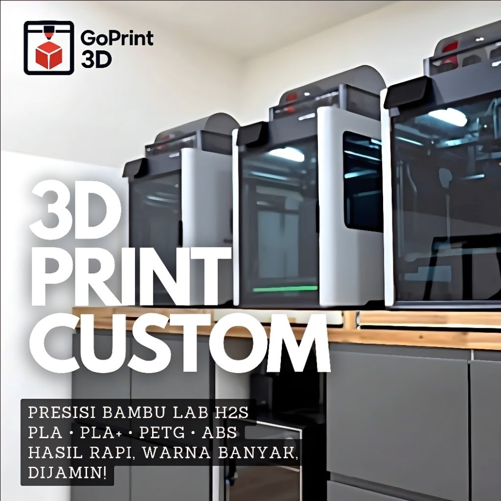 Jasa Cetak 3D Printing Mesin Bambu Lab H2S , Bahan PLA+, PETG, ABS dan TPU dam Plus Multi Color