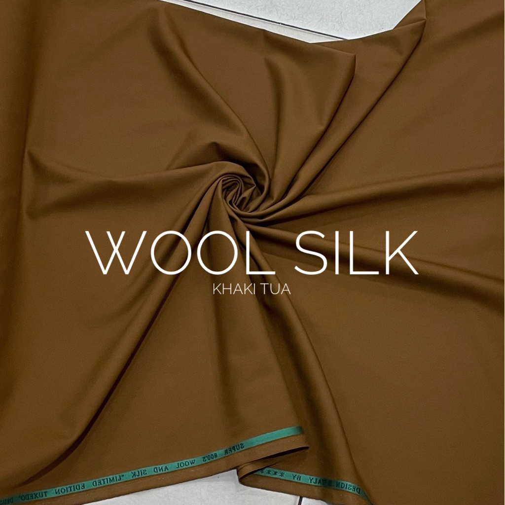 Kain Seragam Pemda Wool Silk Super Premium/Wool Khaki Stelan Dinas/Asn/Pns