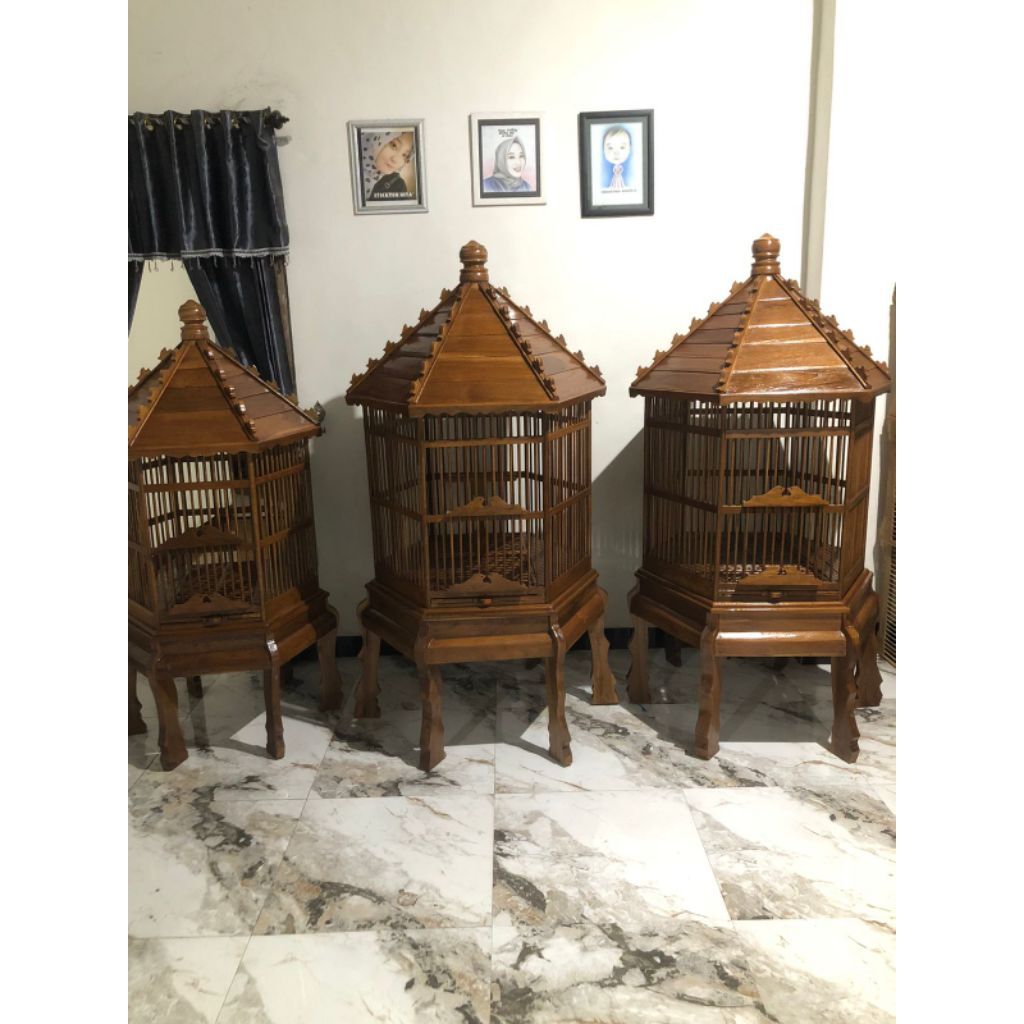 SANGKAR SEGI ENAM (LIMAS) KNOCK DOWN LEPAS PASANG Sangkar ayam hutan sangkar bekisar sangkar beo san