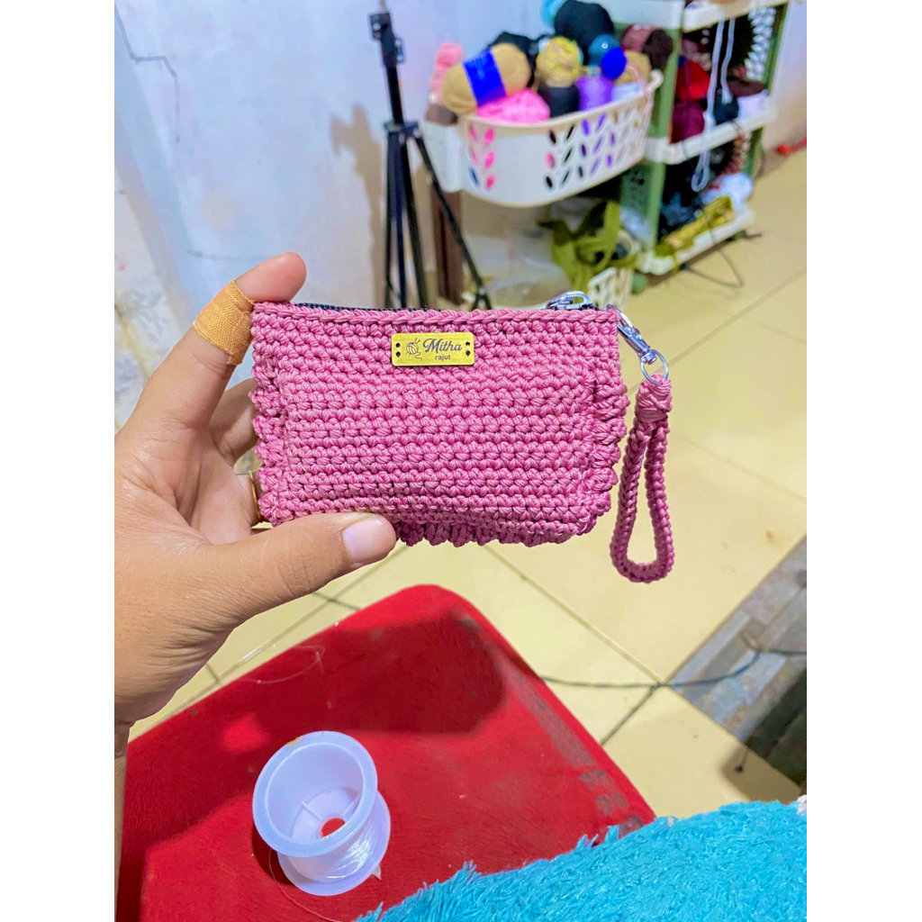 dompet koin rajut handmade