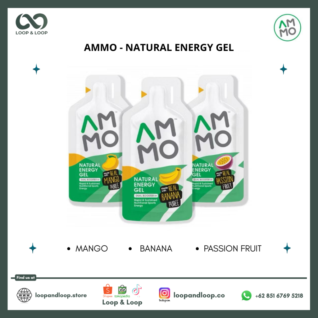 AMMO - Natural Energy Gel Endurance Suplemen Olahraga / Energy Gel Natural / Energy Gel Ramah Diperu