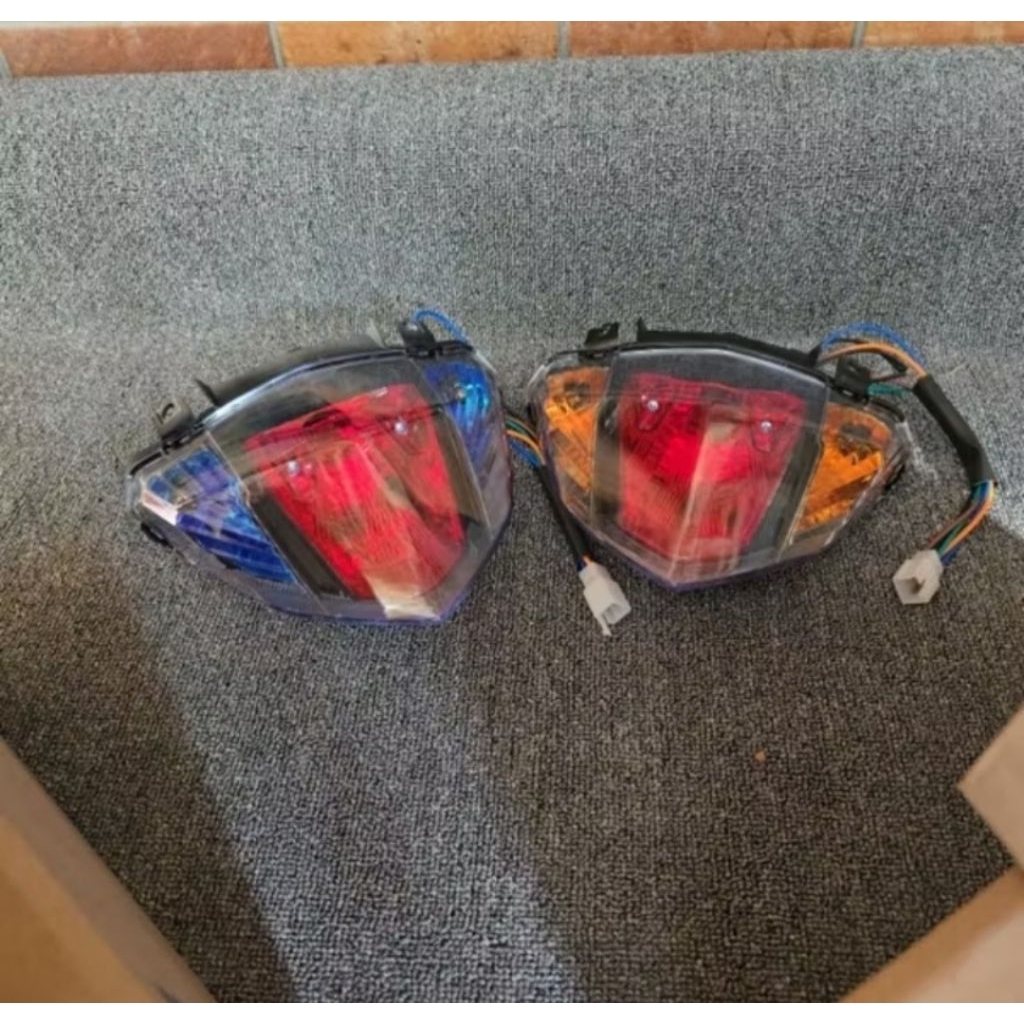 Stop Lamp Belakang Mio M3 Custom Hitam Oranye Fullset Plus Bohlam