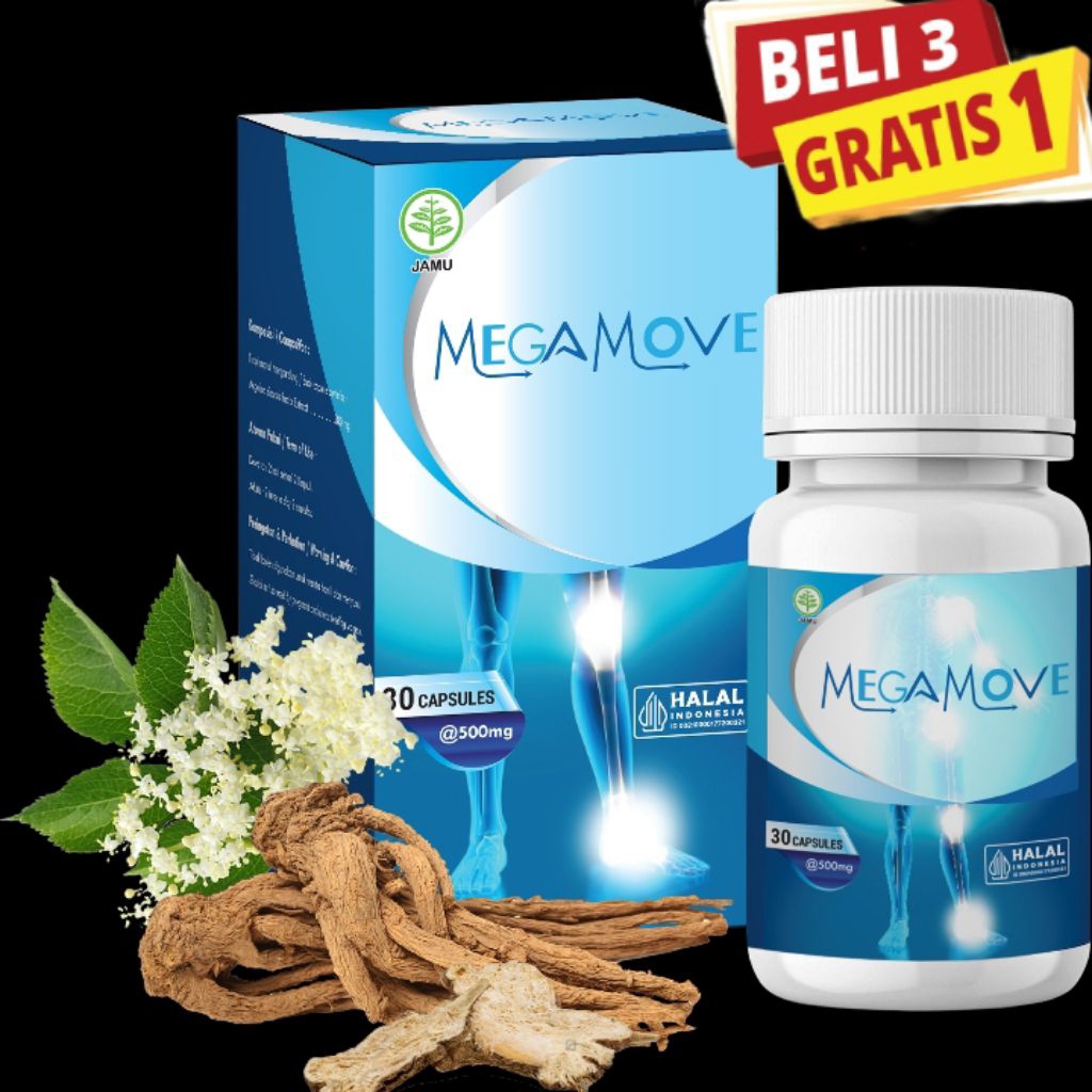terlaris,,Megamove Obat Nyeri Sendi Pengapuran Tulang Megamove Asli Original Resmi BPOM