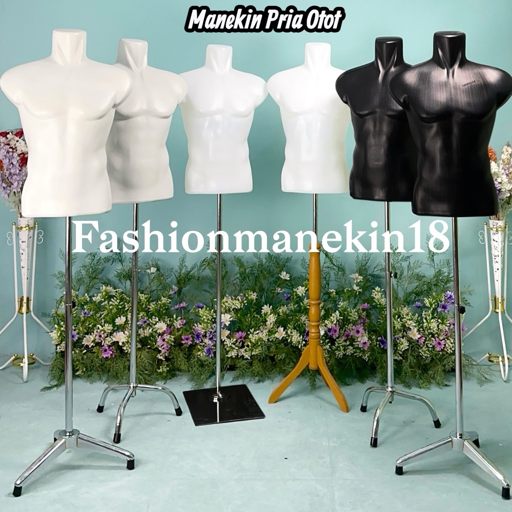 MANEKIN PRIA OTOT DEWASA SETENGAH BADAN + PATUNG BAJU PRIA + PATUNG PRIA PLASTIK + DISPLAY BAJU PRIA