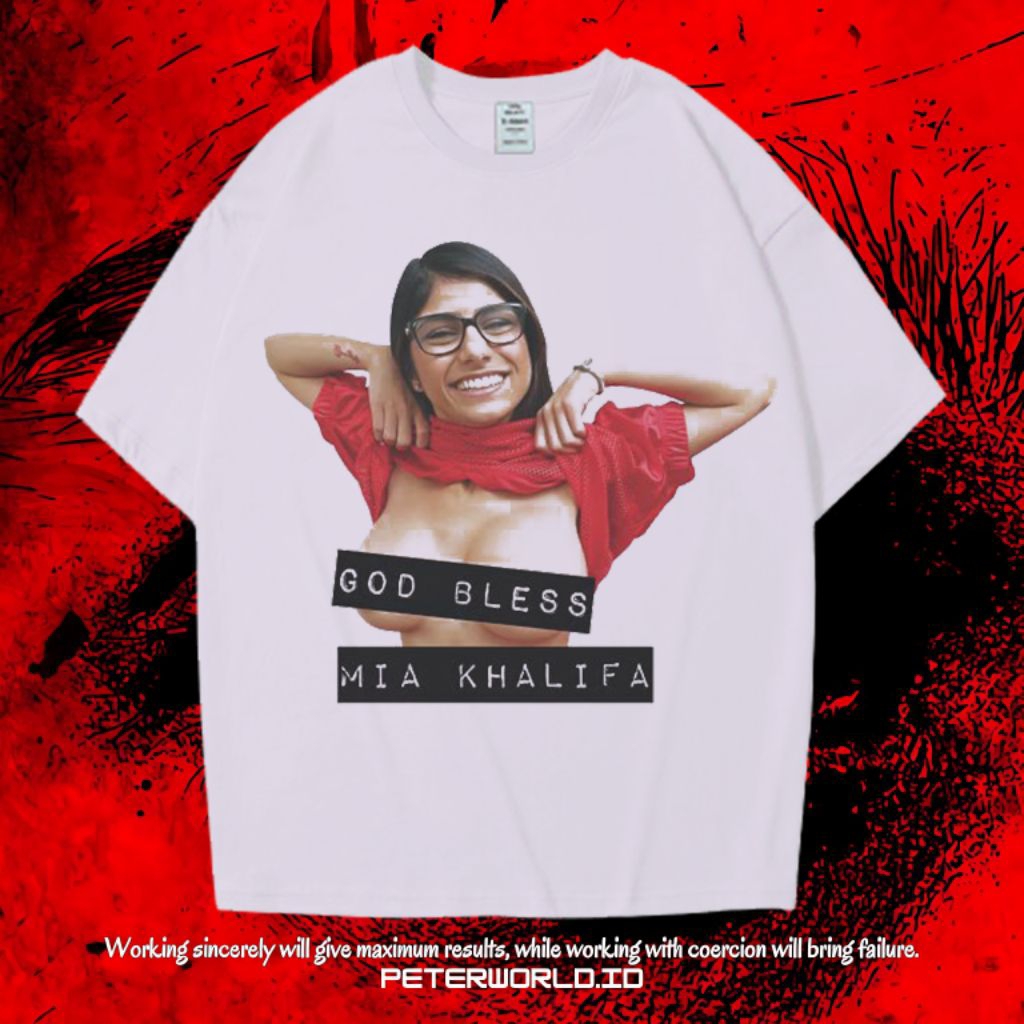 Kaos Mia Khalifa Oversize White Vintage Tee | Kaos Oversized | Kaos White | Oversized T shirt | PETE