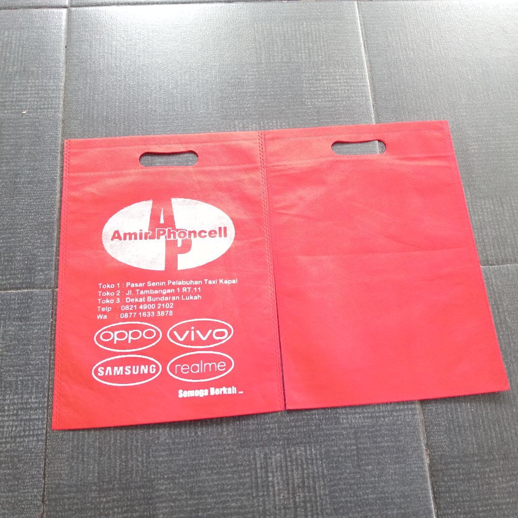 [EXPRESS] TAS OVAL 25*35 BERTALI SABLON 1 SISI 1 WARNA BISA PILIH WARNA TAS DAN WARNA TINTA SABLON T