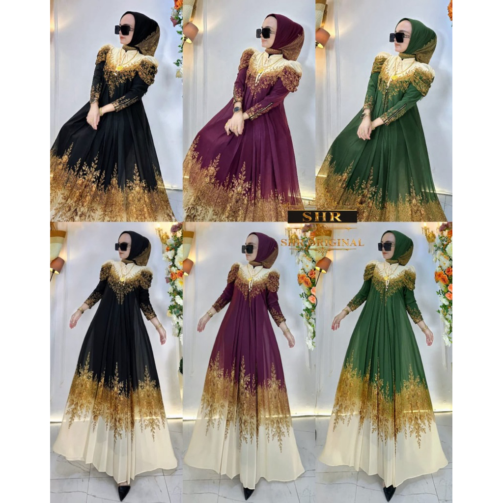 NEW Gamis Princess Ceruty Printing By SHR - Nsfashion88