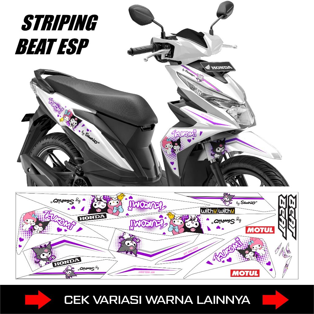 STRIPING BEAT ESP 2017-2019 / DECAL STIKER HONDA BEAT NEW ESP 2017 MOTIP KUROMI