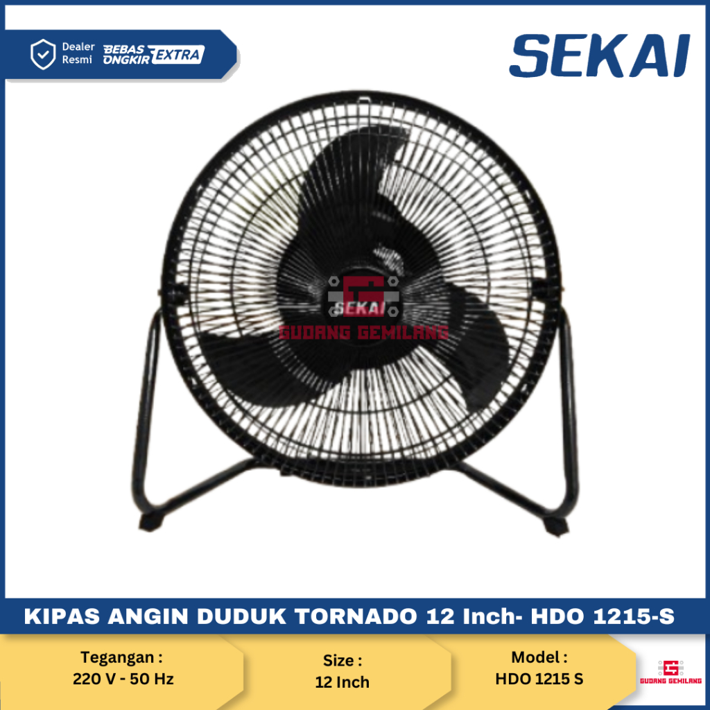 Kipas Angin Duduk Tornado Kipas Angin Meja 12 Inch- HDO 1215-S SEKAI