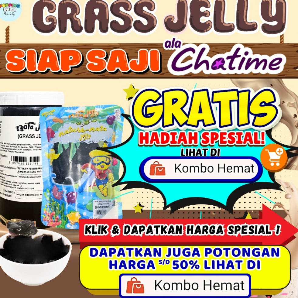 GrassJellyCincauAlaChatimeKombinasi ARNAV POWDER Bubuk Minuman Powder Drink - Grass Jelly Ala Chatim