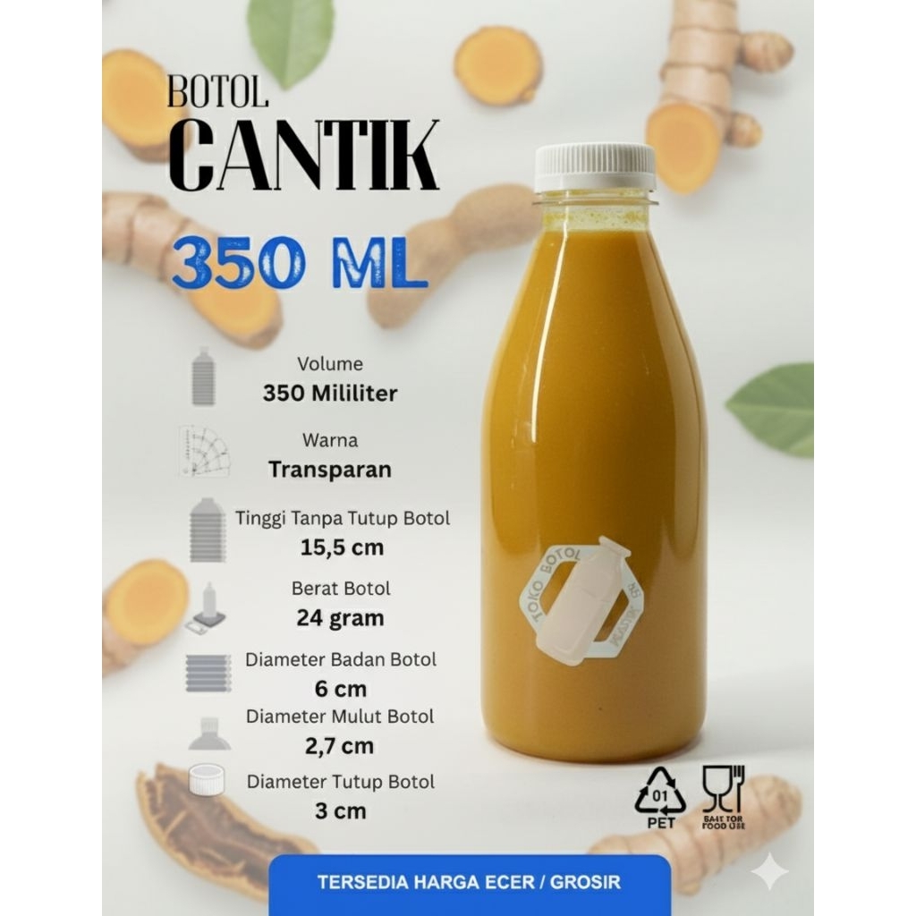 Botol Cantik 350ml / Botol Plastik Cantik 350ml / Botol Plastik Cantik Tebal 350ml / Botol Plastik 3