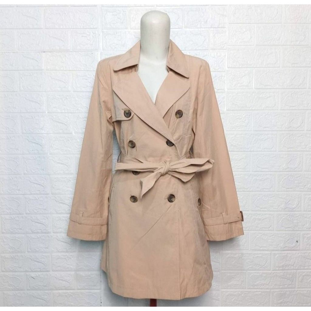 [Preloved] Long Blazer Trench Coat Panjang Wanita Cream