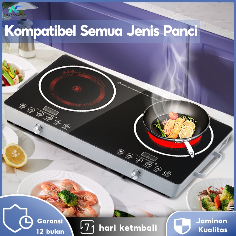 TIXX Kompor Keramik Listrik Low Watt 2 Tungku Double Ceramic Stove Kompor Keramik Listrik
