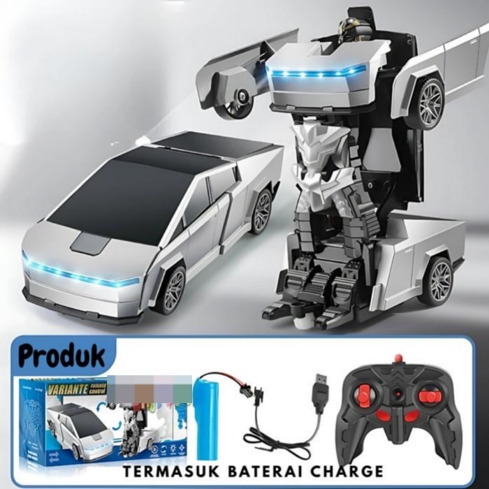Promo Cyber Truck Rc Transform Mainan Mobil Anak Remote Control Jadi Robot Mobil Tesla Cyber Truck
