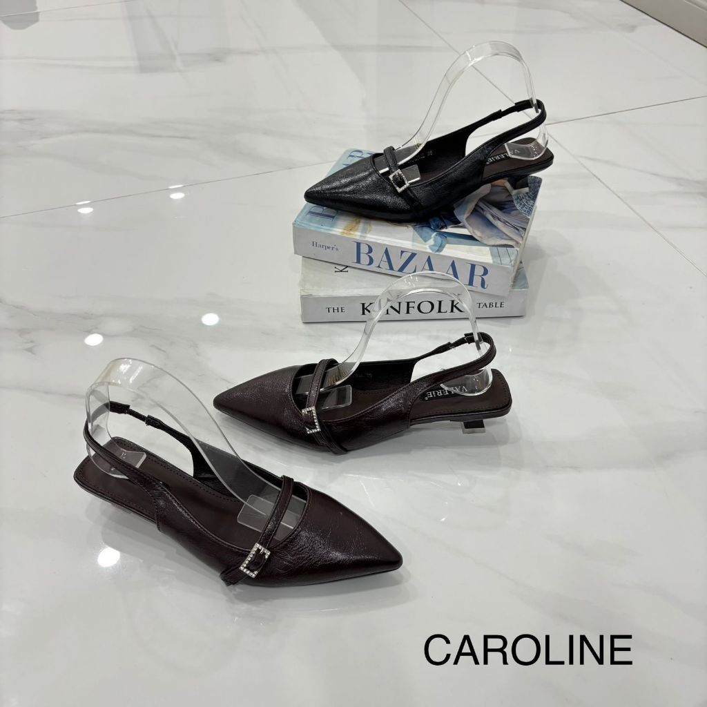 Valerie sepatu heels tali belakang 2cm dove 36-40 CAROLINE