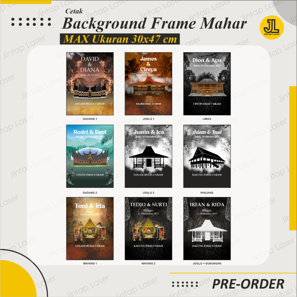 Background Mahar Custom ARTPAPER Print Kertas AP210 Bahan Mahar | Mahar Kertas