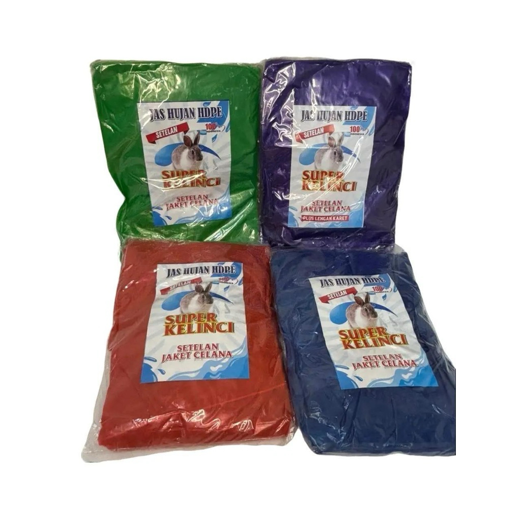 12PCS - Jas Hujan Plastik TEBAL SUPER KLINCI/PYRAMID SUPER(SETELAN JAKET CELANA) / 1 lusin isi 12pcs