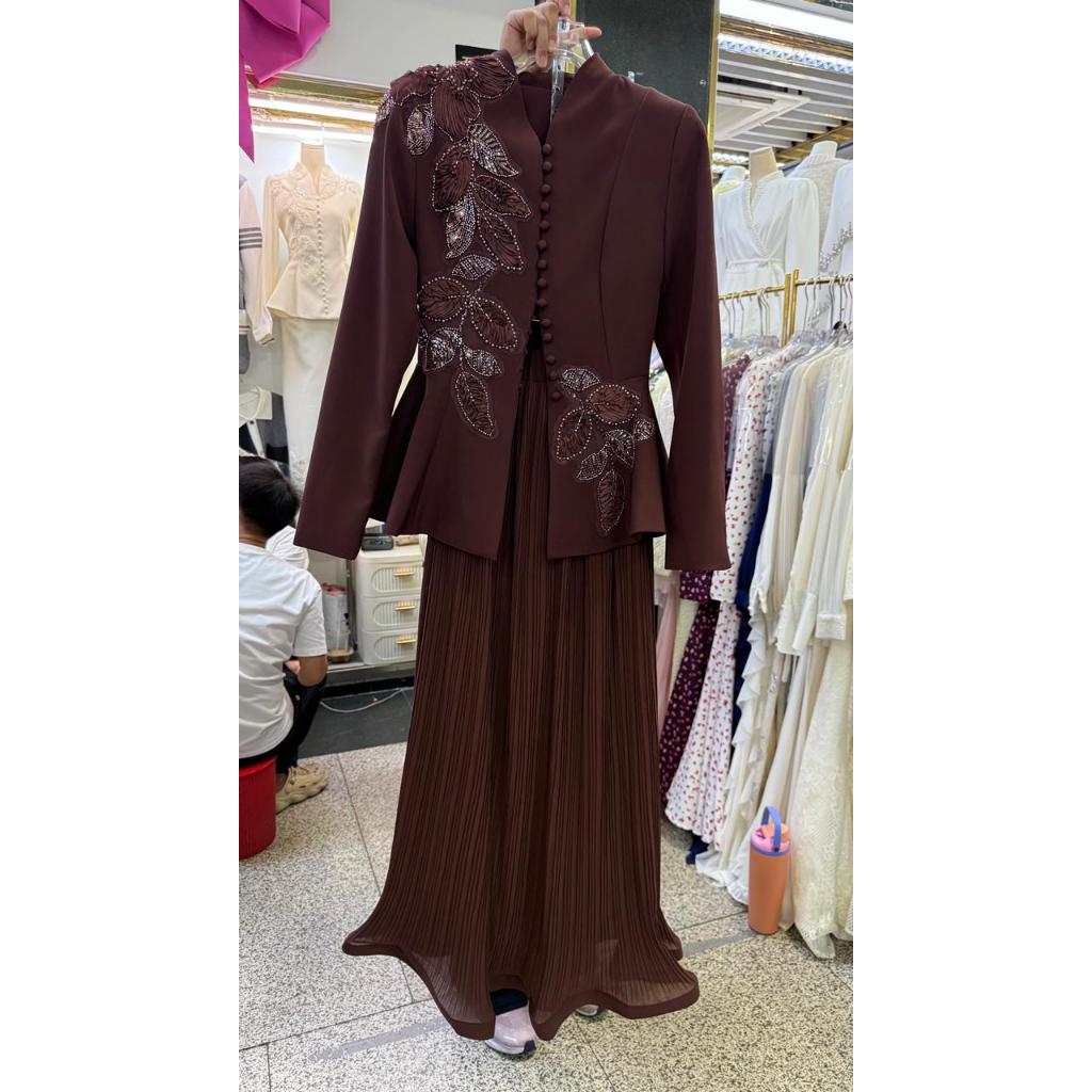 Best Seller Quynh Maxy Gamis Pesta Lebaran Brukat Outer Terpisah Gamis Muslim Wanita Terbaru 2026 im