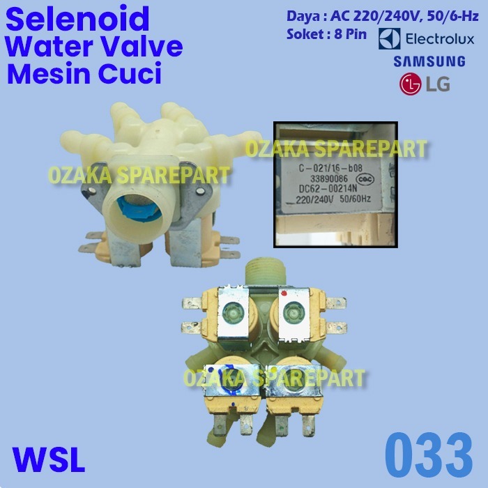 Selenoid Water Valve Mesin Cuci LG 220V W-033
