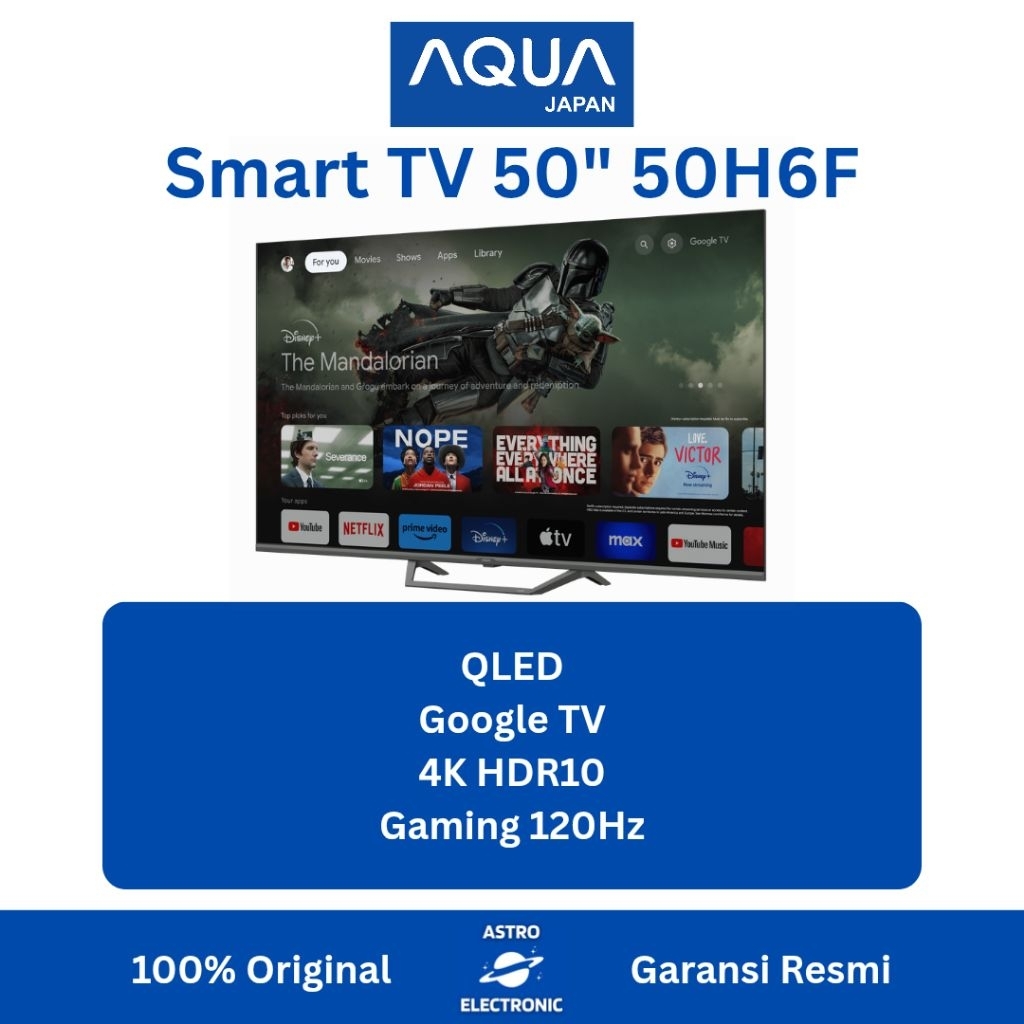 AQUA 50H6F 4K QLED GOOGLE TV 50 Inch