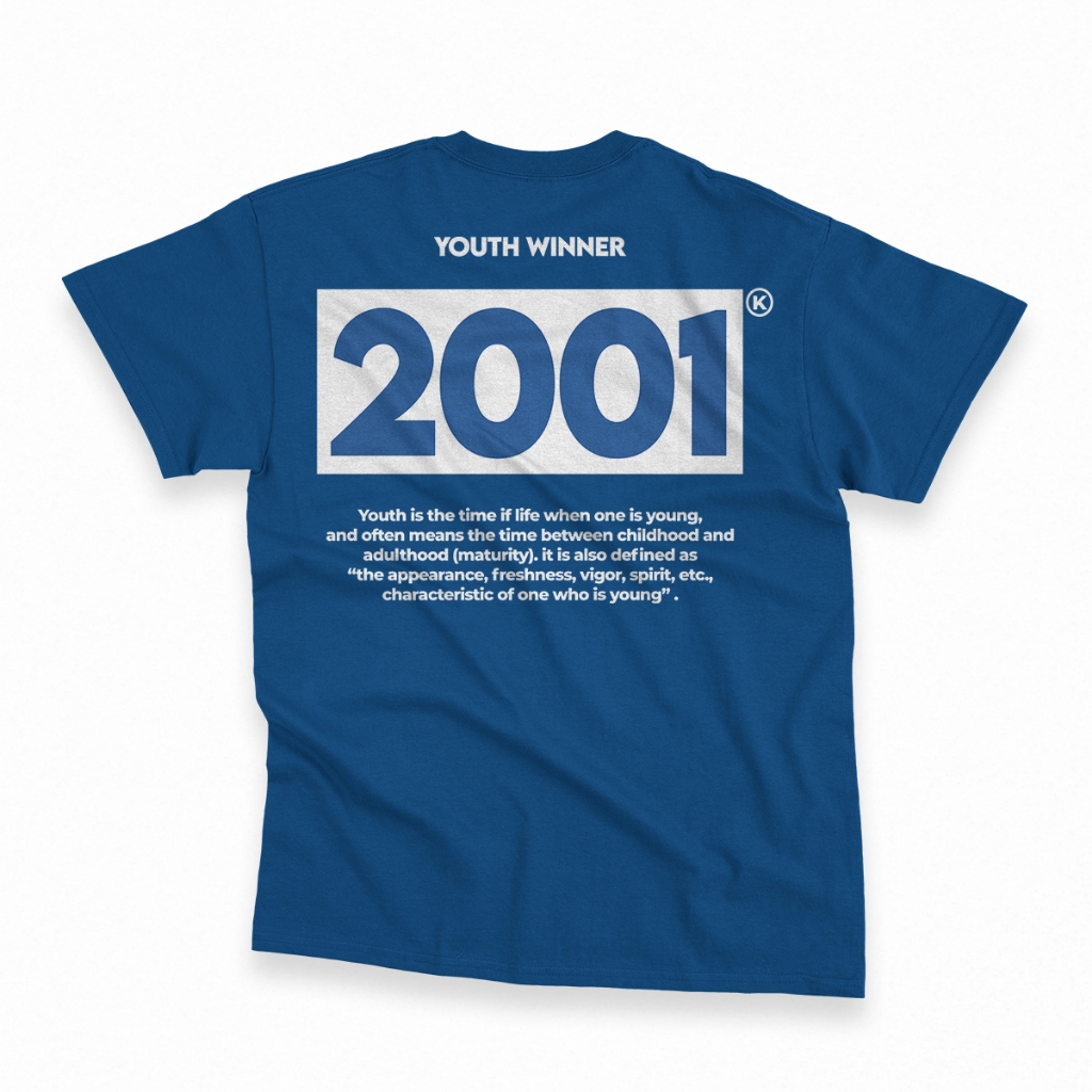 Kaos Tahun Lahir 2001 Unisex untuk Pria wanita standar distro bahan katun PE