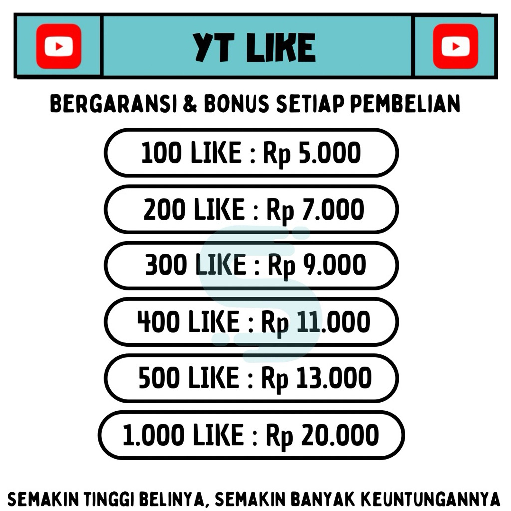 Youtube Like | Bergaransi | Bonus ++