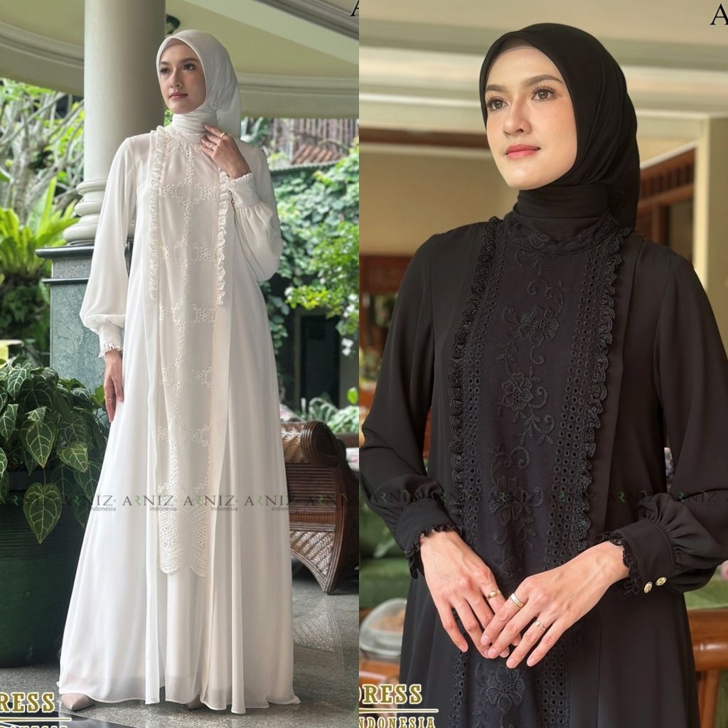 Aria Dress Khusus Hitam&Putih By Arniz Collection Terbaru