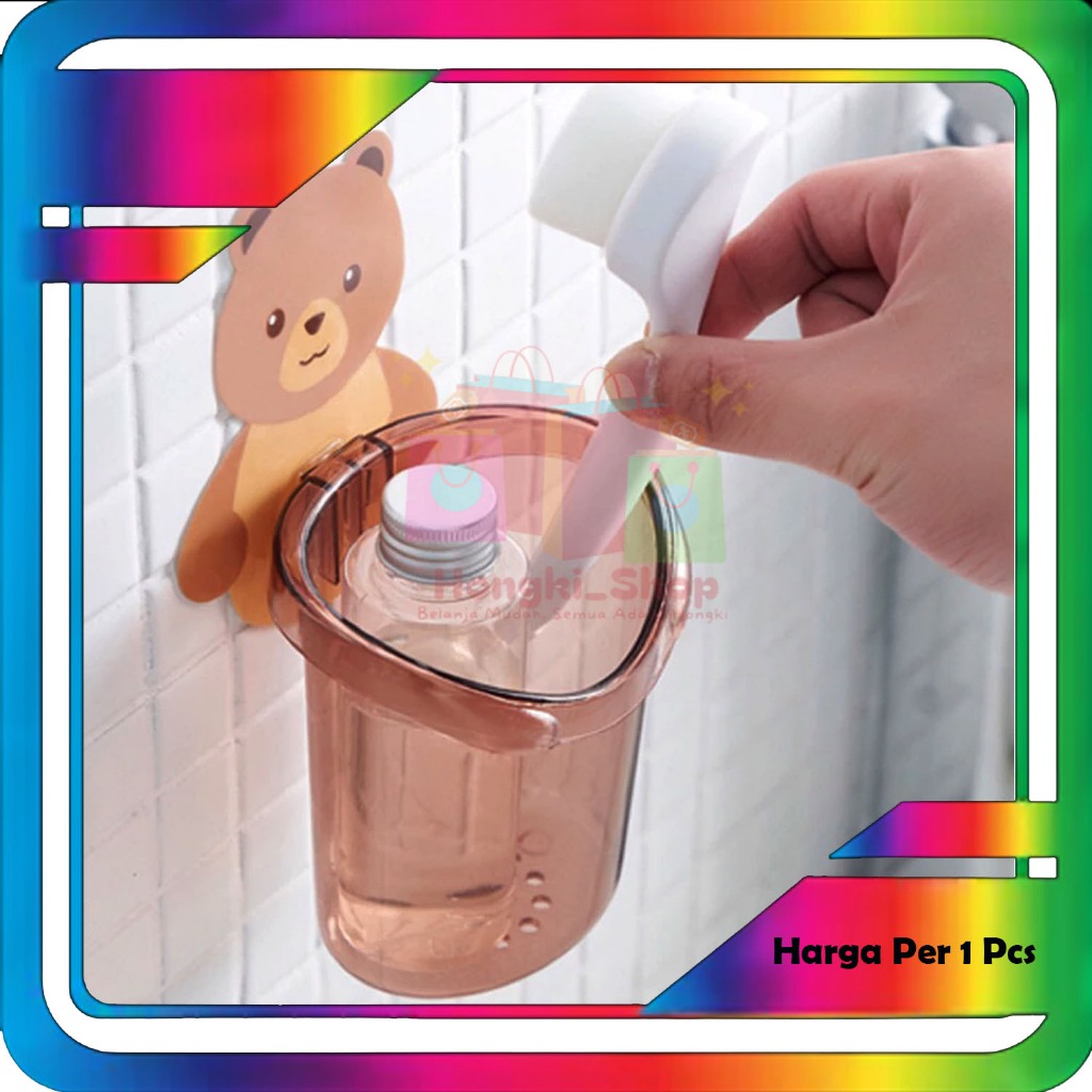 Holder Bear Tempat Sikat Gigi Tempel Dinding Kamar Mandi Odol Brush On Sabun Rak Anak Lucu Karakter